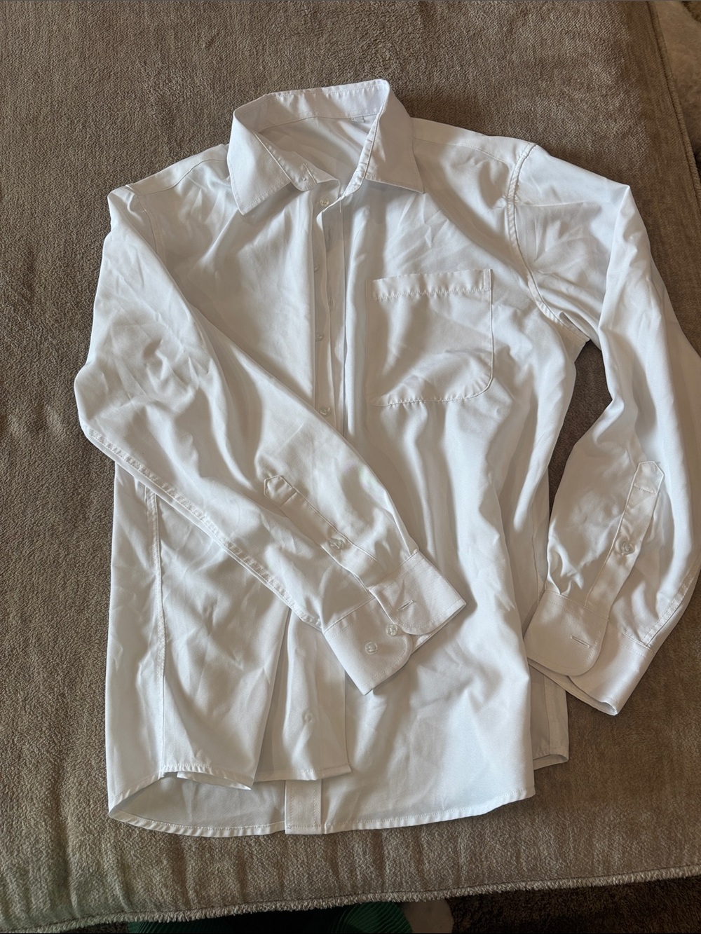 Men's White Dress Shirt - Classic Long Sleeve